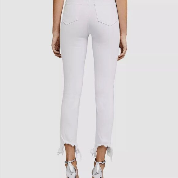 L'agence Women's White Distressed High Rise Skinny Jeans Pants Size 25 - Picture 3 of 10